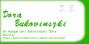 dora bukovinszki business card