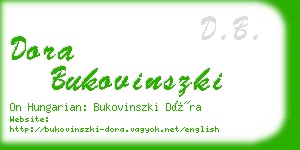 dora bukovinszki business card